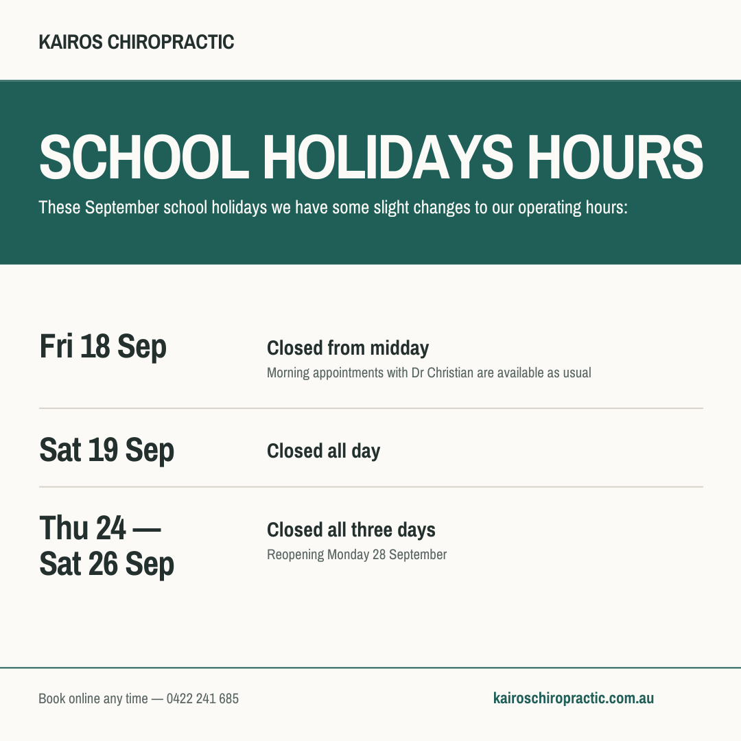 School Holidays Altered hours